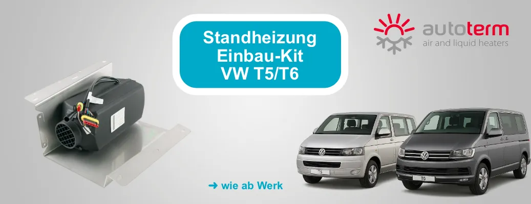 Autoterm Standheizung nachrüsten im VW Transporter T5/T6 – mit unseren Einbau-Kits - Autoterm Standheizung für VW T5/T6 | Einbau-Kit
