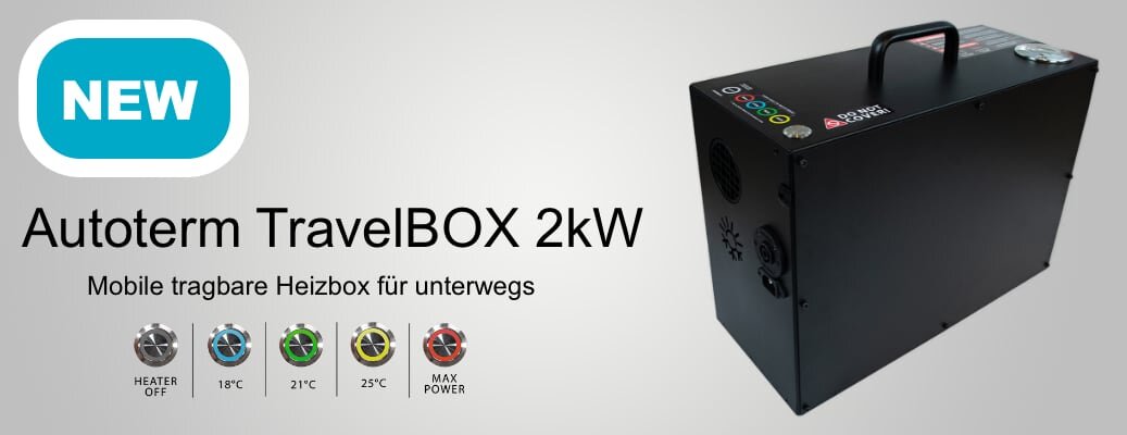 Produktneuheit: originale tragbare mobile Heizkiste Autoterm TravelBOX 2kW - Autoterm TravelBOX - mobile Heizkiste von Autoterm mit 2kW